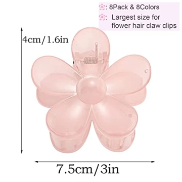 Flower Hair Clips Set 8PCS Strong Hold for Thick Hair