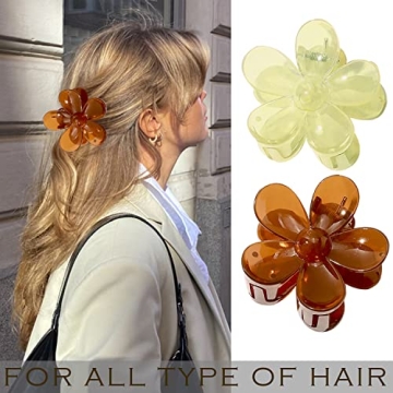 Flower Hair Clips Set 8PCS Strong Hold for Thick Hair