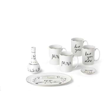 Kate Spade New York Bridal Party Mrs. 2Pc Mug Set, 1.55 LB, White