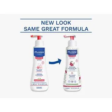 Mustela Baby Soothing Cleansing Gel - Fragrance-Free Hair & Body Wash for Very Sensitive Skin - with Natural Avocado Perseose & Schizandra Berry - 10.14 fl. oz.