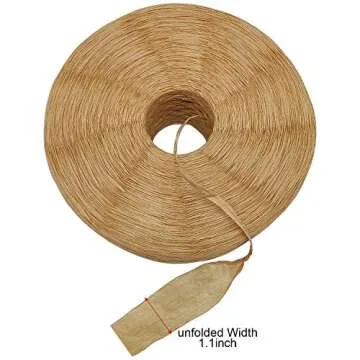 KEILEOHO 2 Rolls 500 Yards Each Raffia Ribbon Natural Cellulose Paper Twine Light Brown Biodegradable Raffia Grass Yarn for Gift Wrapping, Festival Decoration, Craft, ect