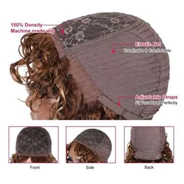 Beauty Forever Color Wig #4 Chocolate Brown Straight Human Hair Wigs with Bangs,Affordable Layer Cut Straight Glueless Dark Brown Full Machine Made None Lace Wig With Bangs 150% Density 20inch