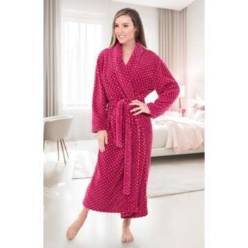 Alexander Del Rossa Womens Robes Long Plush, Robes for Women Bathrobe, Plus Size Robe Vibrant Magent...