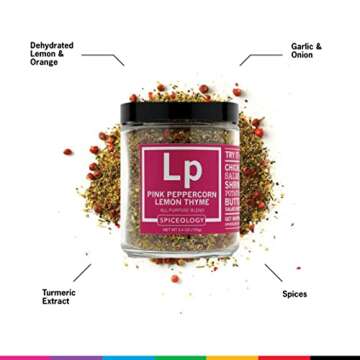 Spiceology - Pink Peppercorn Lemon Thyme All-Purpose Blend - Lemon Pepper Seasoning - 5.4 oz