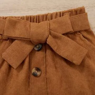 fhutpw Baby Toddler Girl Outfits Fall Winter Clothes Turtleneck Knitted Cotton Long Sleeves Tops & Button Mini Skirts Set