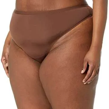 Amazon Essentials Women's Thong Underwear (Available in Plus Size), Pack of 6, Black/Rich Hazel, X-Large
