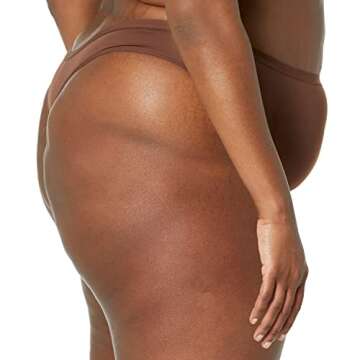 Amazon Essentials Women's Thong Underwear (Available in Plus Size), Pack of 6, Black/Rich Hazel, X-Large