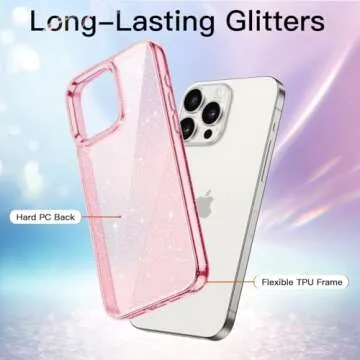 JETech Glitter Phone Case for iPhone 15 Pro Max - Sparkly & Durable
