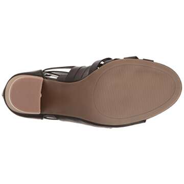 Rampage Women's Tariah Caged Strappy High Heel Stacked Sandal, Black Smooth , 10 M US