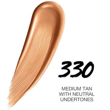 Maybelline Super Stay Up to 24HR Skin Tint, Radiant Light-to-Medium Coverage Foundation, Makeup Infused With Vitamin C, 330, 1 Count