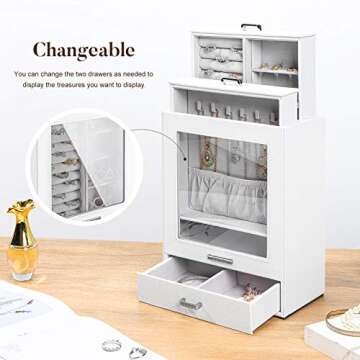 Elegant Homde Jewelry Organizer for Women in White