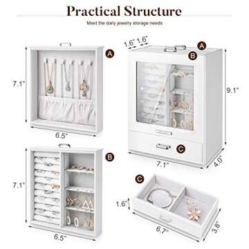 Elegant Homde Jewelry Organizer for Women in White