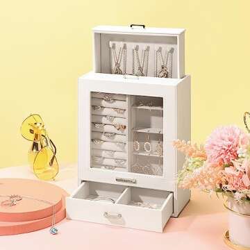 Elegant Homde Jewelry Organizer for Women in White
