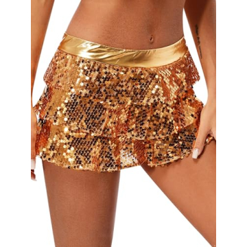 Sparkling Sequins Culottes for Women Dancewear - FEESHOW