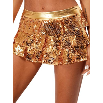 Sparkling Sequins Culottes for Women Dancewear - FEESHOW