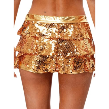 Sparkling Sequins Culottes for Women Dancewear - FEESHOW