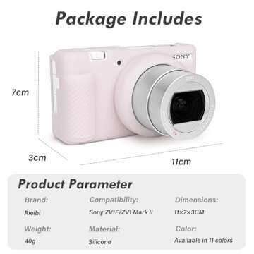 Rieibi ZV-1F Case, Soft Silicone Protective Case for Sony ZV1F/ZV-1M2/ZV-1 Mark II (NOT for ZV1) Vlo...