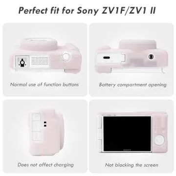 Rieibi ZV-1F Case, Soft Silicone Protective Case for Sony ZV1F/ZV-1M2/ZV-1 Mark II (NOT for ZV1) Vlog Camera, Lightweight ZV1F Case - Pink White