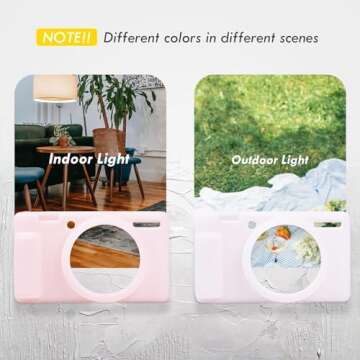 Rieibi ZV-1F Case, Soft Silicone Protective Case for Sony ZV1F/ZV-1M2/ZV-1 Mark II (NOT for ZV1) Vlog Camera, Lightweight ZV1F Case - Pink White