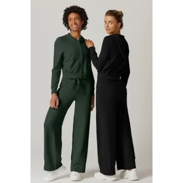 QINSEN Womens Cozy Hoodie Sweatpants Set Forest Green