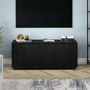 Henn&Hart Hanson TV Stand, 57" Wide, Black