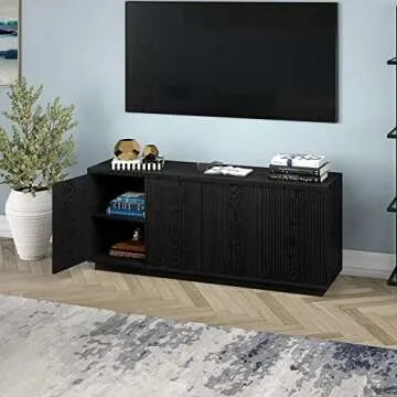 Henn&Hart Hanson 57" TV Stand in Black - Stylish & Functional
