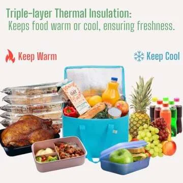 VENO 2 Pack Cooler Bag and Insulated Grocery Bags for Food Delivery, Collapsible Cooler, Reusable Sh...