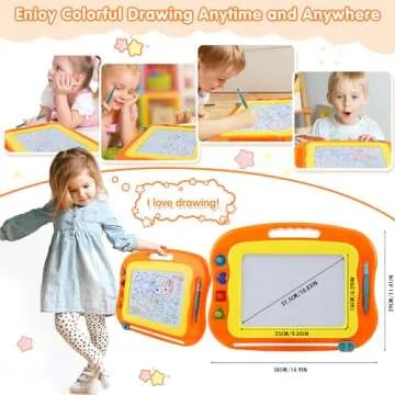 Magnetic Drawing Board Toddler Toys for Girls Boys, 15 Inch Erasable Doodle Board for Kids Colorful Etch Education Sketch Doodle Pad Toddler Toys for Age 3 4 5 6 7 Year Old Girl Boy