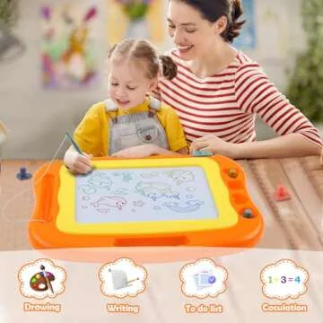 Magnetic Drawing Board Toddler Toys for Girls Boys, 15 Inch Erasable Doodle Board for Kids Colorful Etch Education Sketch Doodle Pad Toddler Toys for Age 3 4 5 6 7 Year Old Girl Boy