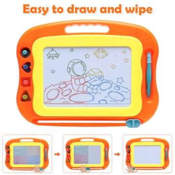 Magnetic Drawing Board Toddler Toys for Girls Boys, 15 Inch Erasable Doodle Board for Kids Colorful Etch Education Sketch Doodle Pad Toddler Toys for Age 3 4 5 6 7 Year Old Girl Boy