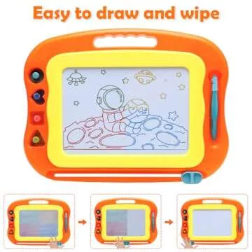 Magnetic Drawing Board Toddler Toys for Girls Boys, 15 Inch Erasable Doodle Board for Kids Colorful Etch Education Sketch Doodle Pad Toddler Toys for Age 3 4 5 6 7 Year Old Girl Boy
