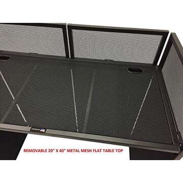 DJ Event Facade White/Black Scrim Metal Frame Booth + 20" x 40" Flat Table Top Includes Both White a...