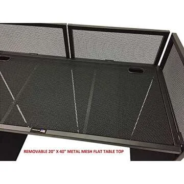 DJ Event Facade White/Black Scrim Metal Frame Booth + 20" x 40" Flat Table Top Includes Both White a...