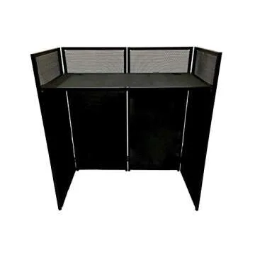 DJ Event Facade White/Black Scrim Metal Frame Booth + 20" x 40" Flat Table Top Includes Both White and Black Panels + Carrying Cases!