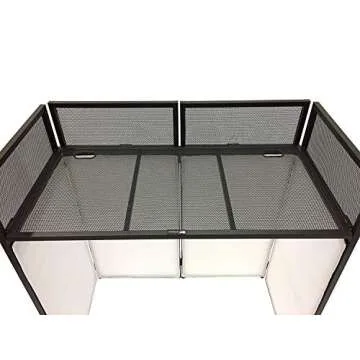 DJ Event Facade White/Black Scrim Metal Frame Booth + 20" x 40" Flat Table Top Includes Both White and Black Panels + Carrying Cases!