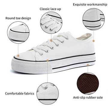 ZGR Women's Fashion Canvas Sneakers - Comfortable Platform Shoes