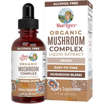 USDA Organic Mushroom Complex by MaryRuth's | Herbal Liquid Drops | Energy, Focus & Immunity Support...