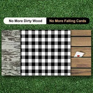 Gotron Fitted Picnic Table Cover with Bench Covers Elastic Edges and Storage Bag, Vinyl Waterproof Table Cloths Flannel Backing More Cushion Camping Accessories and Essentials, 72x30 Inches, Black