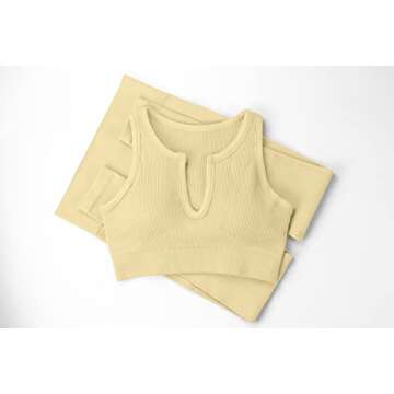 QINSEN FAFOFA Yoga Shorts for Women Bodycon 2 Piece Outfits GMY Fitness Sport Bra Workout Outfits Nude Beige S