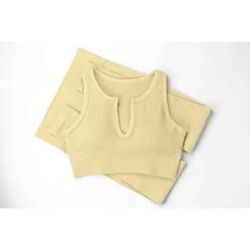 QINSEN FAFOFA Yoga Shorts for Women Bodycon 2 Piece Outfits GMY Fitness Sport Bra Workout Outfits Nude Beige S