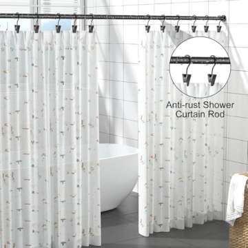 Refrze Room Divider Tension Curtain Rod, 122-150 Inch Tension Shower Curtain Rods, Curtain Rods No D...