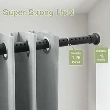 Refrze Room Divider Tension Curtain Rod, 122-150 Inch Tension Shower Curtain Rods, Curtain Rods No Drilling for Window,Adjustable Bathroom Stall Tension Pole-Black