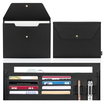 Toplive Document File Folder - Stylish Waterproof PU Leather Organizer for Travel, Office, School