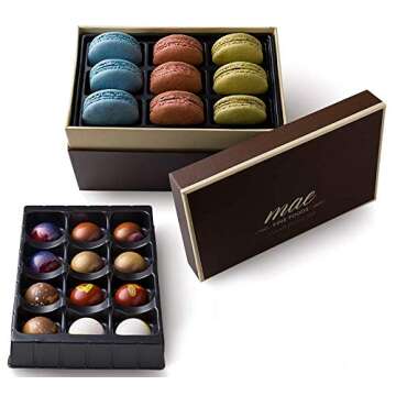 Gourmet Chocolate Bonbons and French Macarons Gift Set Small