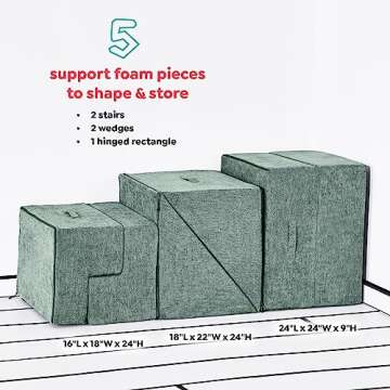 Yourigami Kids and Toddler Play Gym, Playroom Couch Set, Durable Modular Design, Green Meadows