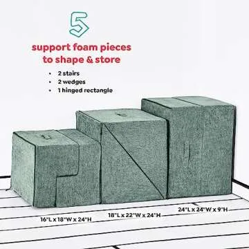 Yourigami Kids and Toddler Play Gym, Playroom Couch Set, Durable Modular Design, Green Meadows