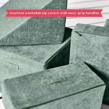 Yourigami Kids and Toddler Play Gym, Playroom Couch Set, Durable Modular Design, Green Meadows