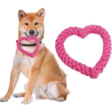 Creative Dark(Available in Random Color) Cotton Rope Love Heart Shaped Interactive Cute Dog Chew Toy...