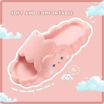 Cute slides for women Clouds Slides Sandals Cartoon Slippers Cloudy Thickened Soft-soled Slippers Bath Slippers Shower Slippers Non-Slip Cute Spa Slipper for Indoor and Outdoor,Bathroom Pool Garden