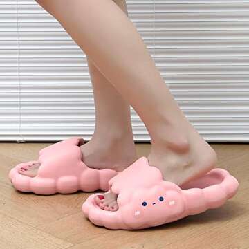 Cute slides for women Clouds Slides Sandals Cartoon Slippers Cloudy Thickened Soft-soled Slippers Bath Slippers Shower Slippers Non-Slip Cute Spa Slipper for Indoor and Outdoor,Bathroom Pool Garden